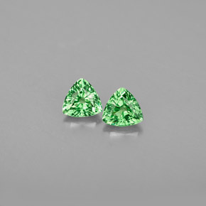 0.57 ct Green Tsavorite Garnet Gemstone, Tsavorite Garnet Gem in Trillion Facet Shape for Sale.