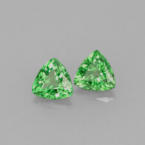 0.59 ct Green Tsavorite Garnet Gemstone, Tsavorite Garnet Gem in Trillion Facet Shape for Sale.