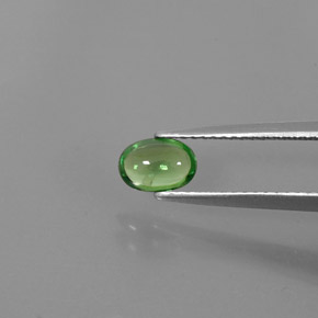 0.63 ct Green Tsavorite Garnet Gemstone, Tsavorite Garnet Gem in Oval Cabochon Shape for Sale.