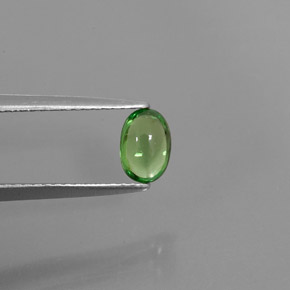 0.63 ct Green Tsavorite Garnet Stone, Natural Tsavorite Garnet in Oval Cabochon Shape for Sale