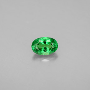 0.71 ct Green Tsavorite Garnet Gemstone, Tsavorite Garnet Gem in Oval Facet Shape for Sale.