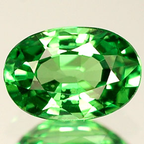 0.64 ct Green Tsavorite Garnet Gemstone, Tsavorite Garnet Gem in Oval Facet Shape for Sale.