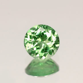 0.41 ct Green Tsavorite Garnet Stone, Natural Tsavorite Garnet in Round Facet Shape for Sale