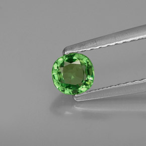 0.43 ct Green Tsavorite Garnet Gemstone, Tsavorite Garnet Gem in Cushion-Cut Shape for Sale.