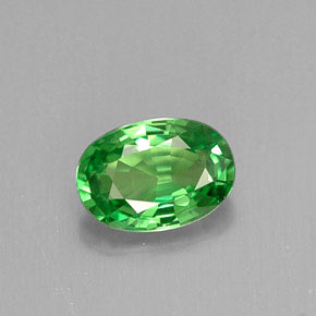 0.64 ct Green Tsavorite Garnet Gemstone, Tsavorite Garnet Gem in Oval Facet Shape for Sale.