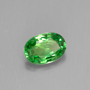 0.64 ct Green Tsavorite Garnet Stone, Natural Tsavorite Garnet in Oval Facet Shape for Sale