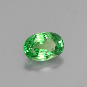 0.66 ct Green Tsavorite Garnet Stone, Natural Tsavorite Garnet in Oval Facet Shape for Sale