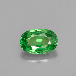 0.65 ct Green Tsavorite Garnet Gemstone, Tsavorite Garnet Gem in Oval Facet Shape for Sale.
