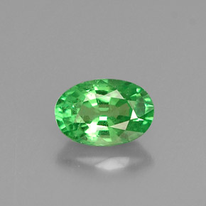 0.57 ct Green Tsavorite Garnet Gemstone, Tsavorite Garnet Gem in Oval Facet Shape for Sale.