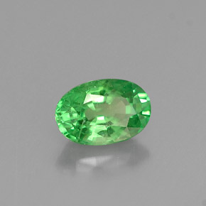 0.57 ct Green Tsavorite Garnet Stone, Natural Tsavorite Garnet in Oval Facet Shape for Sale
