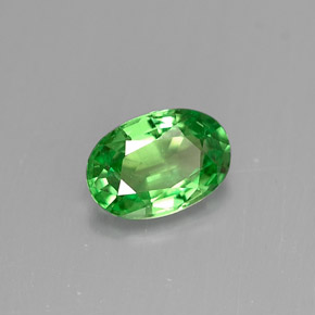 0.54 ct Green Tsavorite Garnet Stone, Natural Tsavorite Garnet in Oval Facet Shape for Sale