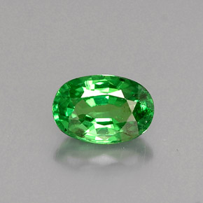 0.61 ct Green Tsavorite Garnet Gemstone, Tsavorite Garnet Gem in Oval Facet Shape for Sale.