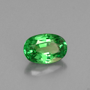 0.61 ct Green Tsavorite Garnet Stone, Natural Tsavorite Garnet in Oval Facet Shape for Sale