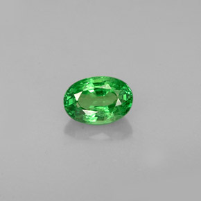 0.68 ct Green Tsavorite Garnet Gemstone, Tsavorite Garnet Gem in Oval Facet Shape for Sale.