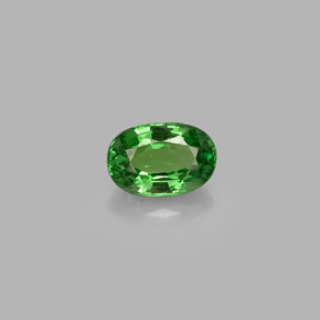 0.58 ct Green Tsavorite Garnet Gemstone, Tsavorite Garnet Gem in Oval Facet Shape for Sale.