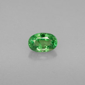 0.63 ct Green Tsavorite Garnet Gemstone, Tsavorite Garnet Gem in Oval Facet Shape for Sale.