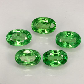 3.16 ct Green Tsavorite Garnet Gemstone, Tsavorite Garnet Gem in Oval Facet Shape for Sale.