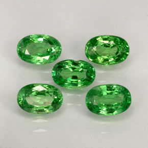 3.16 ct Green Tsavorite Garnet Stone, Natural Tsavorite Garnet in Oval Facet Shape for Sale