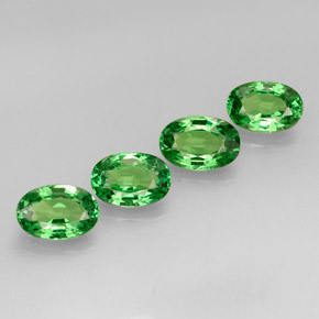 2.35 ct Green Tsavorite Garnet Stone, Natural Tsavorite Garnet in Oval Facet Shape for Sale