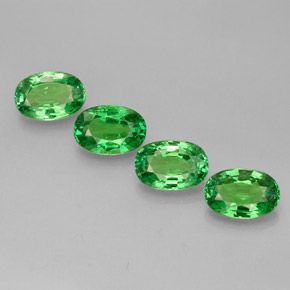 2.58 ct Green Tsavorite Garnet Gemstone, Tsavorite Garnet Gem in Oval Facet Shape for Sale.