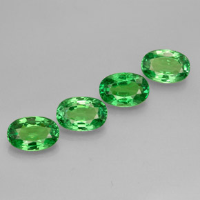 2.58 ct Green Tsavorite Garnet Stone, Natural Tsavorite Garnet in Oval Facet Shape for Sale