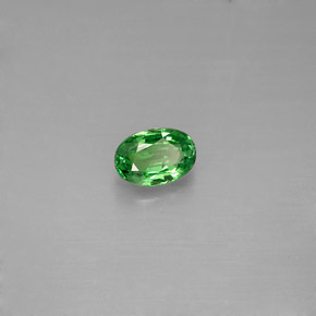 0.62 ct Green Tsavorite Garnet Stone, Natural Tsavorite Garnet in Oval Facet Shape for Sale