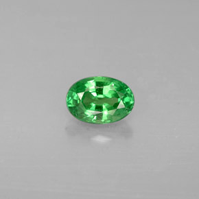 0.61 ct Green Tsavorite Garnet Gemstone, Tsavorite Garnet Gem in Oval Facet Shape for Sale.