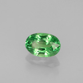 0.61 ct Green Tsavorite Garnet Stone, Natural Tsavorite Garnet in Oval Facet Shape for Sale
