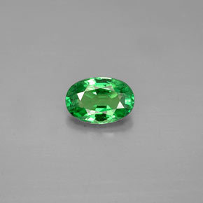 0.54 ct Green Tsavorite Garnet Gemstone, Tsavorite Garnet Gem in Oval Facet Shape for Sale.