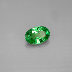 0.54 ct Green Tsavorite Garnet Stone, Natural Tsavorite Garnet in Oval Facet Shape for Sale