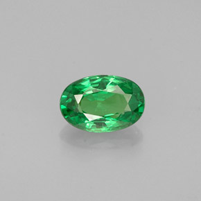 0.51 ct Green Tsavorite Garnet Gemstone, Tsavorite Garnet Gem in Oval Facet Shape for Sale.