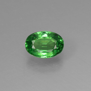 0.52 ct Green Tsavorite Garnet Gemstone, Tsavorite Garnet Gem in Oval Facet Shape for Sale.
