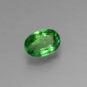 0.52 ct Green Tsavorite Garnet Stone, Natural Tsavorite Garnet in Oval Facet Shape for Sale