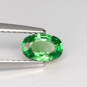 0.57 ct Green Tsavorite Garnet Stone, Natural Tsavorite Garnet in Oval Facet Shape for Sale