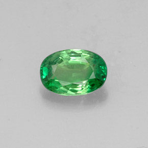 0.62 ct Green Tsavorite Garnet Gemstone, Tsavorite Garnet Gem in Oval Facet Shape for Sale.
