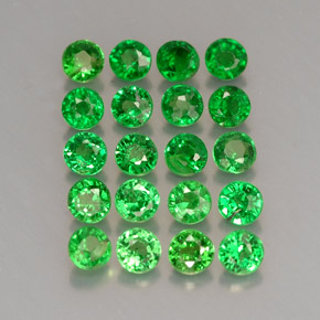 1.32 ct Green Tsavorite Garnet Stone, Natural Tsavorite Garnet in Round Facet Shape for Sale