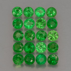 1.57 ct Green Tsavorite Garnet Gemstone, Tsavorite Garnet Gem in Round Facet Shape for Sale.