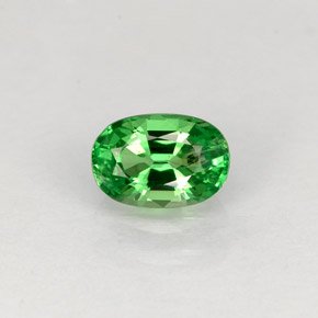 0.63 ct Green Tsavorite Garnet Gemstone, Tsavorite Garnet Gem in Oval Facet Shape for Sale.