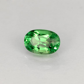 0.63 ct Green Tsavorite Garnet Stone, Natural Tsavorite Garnet in Oval Facet Shape for Sale