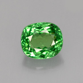 1.20 ct Green Tsavorite Garnet Gemstone, Tsavorite Garnet Gem in Cushion-Cut Shape for Sale.