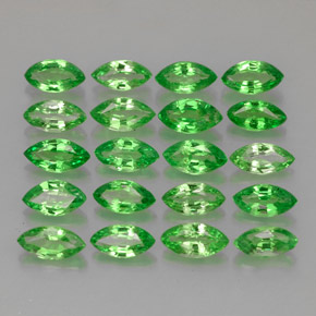 3.67 ctw Green Tsavorite Garnet Gemstones, Tsavorite Garnet Gems in Marquise Facet Shape for Sale.