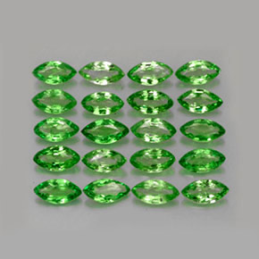 3.39 ctw Green Tsavorite Garnet Gemstones, Tsavorite Garnet Gems in Marquise Facet Shape for Sale.