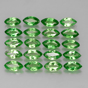 3.60 ctw Green Tsavorite Garnet Gemstones, Tsavorite Garnet Gems in Marquise Facet Shape for Sale.