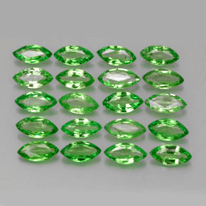 2.82 ctw Green Tsavorite Garnet Gemstones, Tsavorite Garnet Gems in Marquise Facet Shape for Sale.