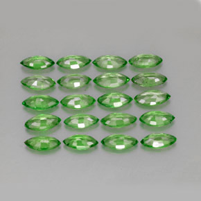 Tsavorite Garnet Gemstones in 5 x 2.5 mm (calibrated) Size for Sale, Tsavorite Garnet Stones in Chrome Green Color