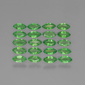 2.87 ctw Green Tsavorite Garnet Gemstones, Tsavorite Garnet Gems in Marquise Facet Shape for Sale.