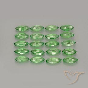 Tsavorite Garnet Gemstones in 5.1 x 2.6 mm Size for Sale, Tsavorite Garnet Stones in Medium Green Color