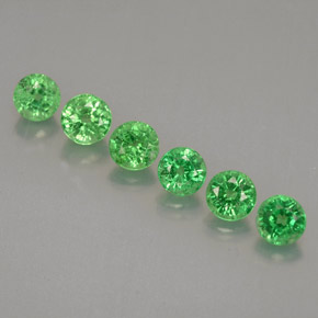 1.55 ct Green Tsavorite Garnet Gemstone, Tsavorite Garnet Gem in Round Facet Shape for Sale.