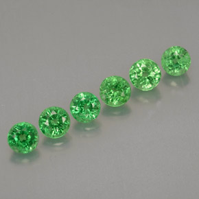 1.55 ct Green Tsavorite Garnet Stone, Natural Tsavorite Garnet in Round Facet Shape for Sale