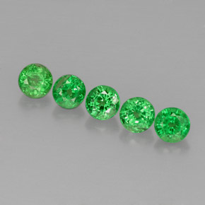 1.44 ct Green Tsavorite Garnet Gemstone, Tsavorite Garnet Gem in Round Facet Shape for Sale.